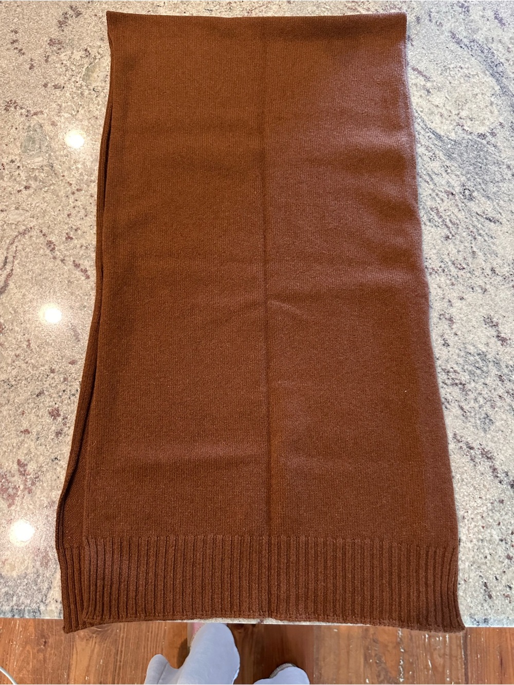 Hermès Paris 100% Cashmere Knit Scarf Brown Made in Italy NWOT Luxury - Picture 5 of 13